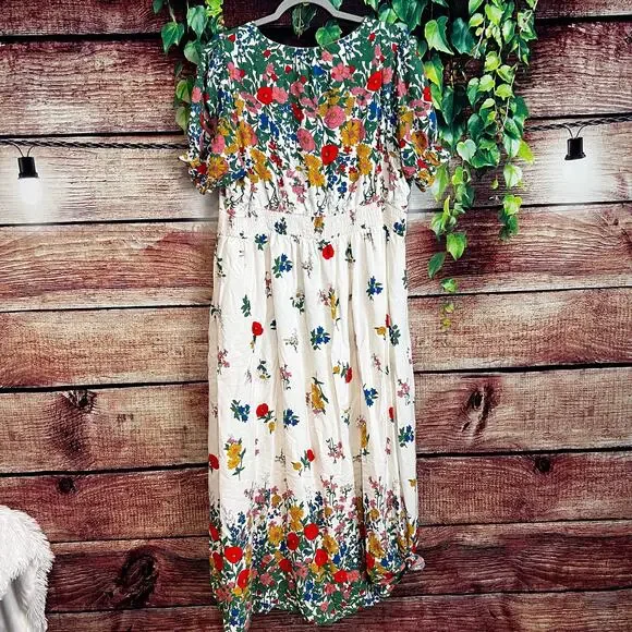 Boden Tessa Maxi Dress Size 20/22 Floral Spring Wrap Cottagecore Church Viscose - Picture 7 of 10